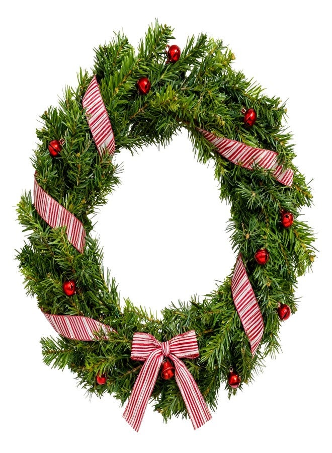Meseey Red and White Diagonal Stripes Wired Ribbon 2.5 Inch x 20 Yards Candy Cane Christmas Ribbons for Gift Wrapping Wreath Bows DIY Craft Decoration(Red/White Diagonal) - Image 3